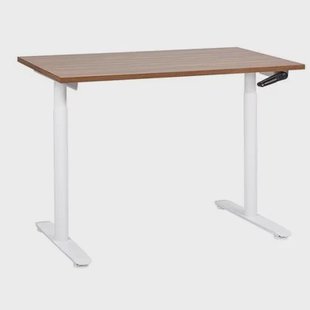 Beliani-DESTINAS-Verstelbaar bureau-Donkerbruin|Wit-120 x 72 cm-MDF Beliani-DESTINAS-Verstelbaar bureau-Donkerbruin|Wit-120 x 72 cm-MDF