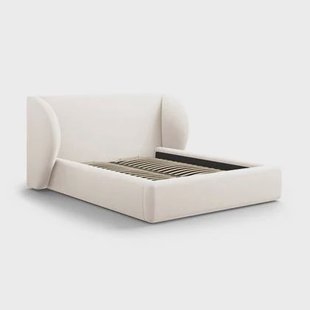 Micadoni Bedframe Miley met Opbergruimte - 140 x 200 cm - Fluweel - Crème