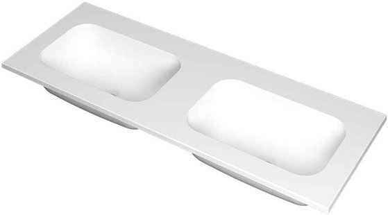 Wastafel INK Faktor 1200x450x15 mm Mat wit 3407265