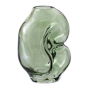 HKliving Gleam Glass Vaas Small - Olive