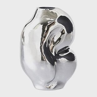 HKliving Gleam Glass Vaas Small - Chrome