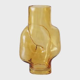 HKliving Gleam Glass Vaas High - Amber