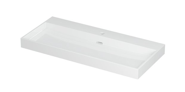 Wastafel Urban Porselein met 1 kraangat 100 cm x 45 cm x 8 cm Glans wit 0201061