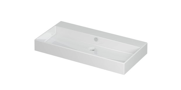 Wastafel Unlimited Porselein zonder kraangat 90 cm x 45 cm x 11 cm Glans wit 0202041