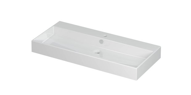 Wastafel Unlimited Porselein met 1 kraangat 100 cm x 45 cm x 11 cm Glans wit 0202071