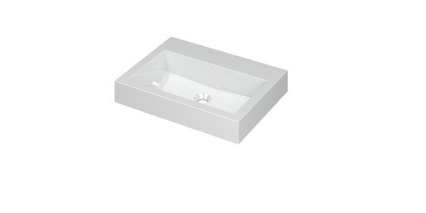 INK Wastafel Momento Polystone zonder kraangat 60 cm x 45 cm x 9 cm Glans wit 3421000
