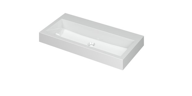 INK Wastafel Momento Polystone zonder kraangat 90 cm x 45 cm x 9 cm Glans wit 3421020