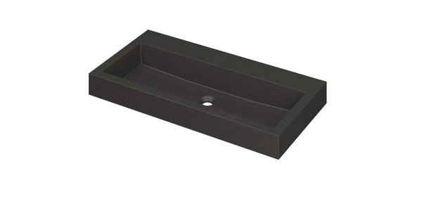 INK Wastafel Momento Quartz zonder kraangat 90 cm x 45 cm x 9 cm Quartz zwart 3421220