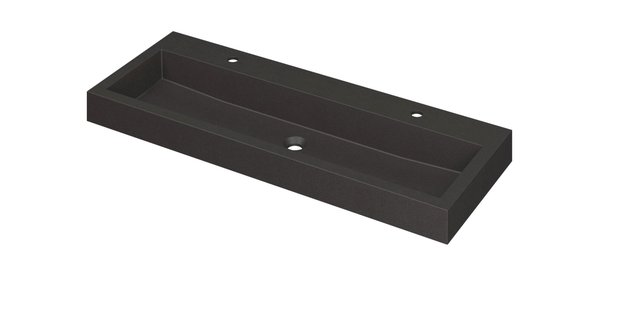INK Wastafel Momento Quartz met 2 kraangaten 120 cm x 45 cm x 9 cm Quartz zwart 3421242