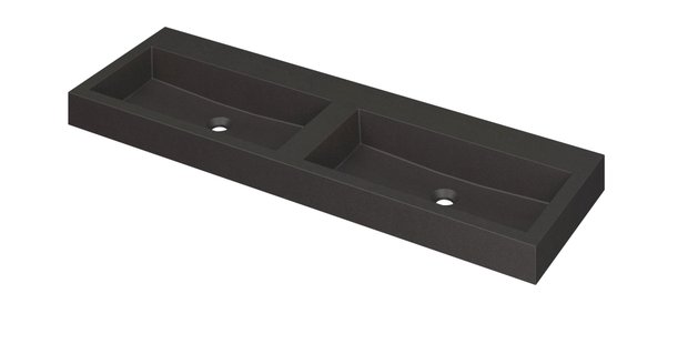 INK Wastafel Momento Quartz zonder kraangat 140 cm x 45 cm x 9 cm Quartz zwart 3421250