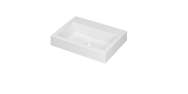 INK Wastafel Momento Polystone zonder kraangat 60 cm x 45 cm x 9 cm Mat wit 3421300