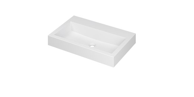 INK Wastafel Momento Polystone zonder kraangat 70 cm x 45 cm x 9 cm Mat wit 3421310