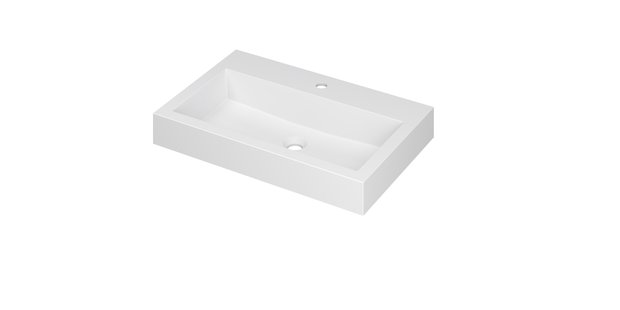 INK Wastafel Momento Polystone met 1 kraangat 70 cm x 45 cm x 9 cm Mat wit 3421311