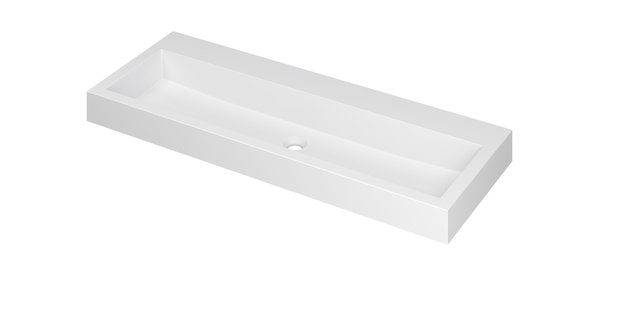 INK Wastafel Momento Polystone zonder kraangat 120 cm x 45 cm x 9 cm Mat wit 3421340
