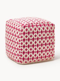 Outdoor poef Yamir met ingeweven patroon