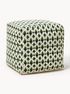 Outdoor poef Yamir met ingeweven patroon