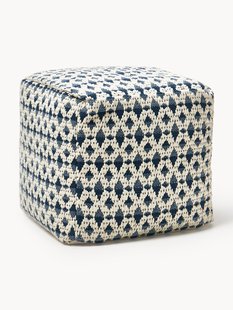 Outdoor poef Yamir met ingeweven patroon