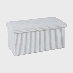 Opbergbox teddy rib rechthoekig - wit - 38x76x38 cm