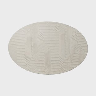 Vloerkleed wave ovaal - wit - 120x180 cm