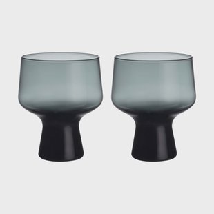 Iittala Solare glas op voet 29 cl 2-pack Staalgrijs