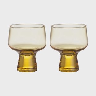 Iittala Solare glas op voet 29 cl 2-pack Goudgeel
