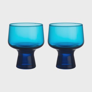 Iittala Solare glas op voet 29 cl 2-pack Elektrisch blauw