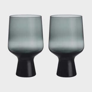 Iittala Solare glas op voet 40 cl 2-pack Staalgrijs