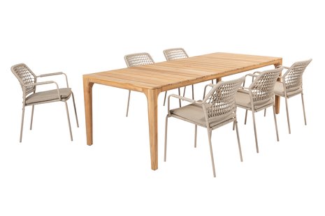 Taste Barista/Liam tuinset 240x100cm. (7-delig) - Latte/Teak Taste Barista/Liam tuinset 240x100cm. (7-delig) - Latte/Teak