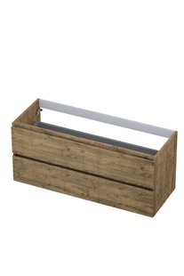 Onderkast INK 2 laden greeploos met houten keerlijst 120 cm x 45 cm x 52 cm Naturel eiken 1257153
