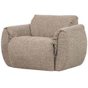 WOOOD Baggy Draaifauteuil - Geweven Stof - Bruin Melange - 81x104x84