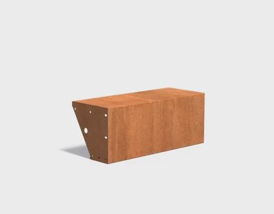 Keerwand cortenstaal recht 100x40x40cm. brede bovenrand