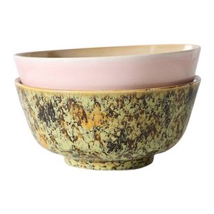 HKliving 70&apos;s Ceramics Ramen Kommen Ø 19 cm - Set van 2 - Ascend