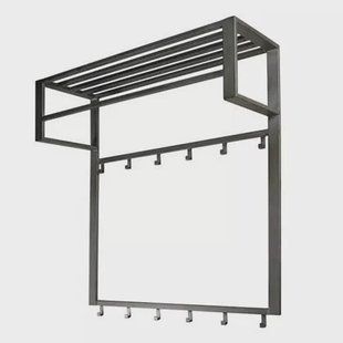 AnLi Style Kapstok industrial 2x6 haken roede -hoedenplank - Zilver AnLi Style Kapstok industrial 2x6 haken roede -hoedenplank - Zilver