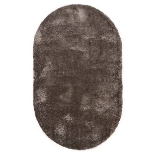 Tapeso Ovaal hoogpolig vloerkleed velvet - Posh grijs - 150x240 cm