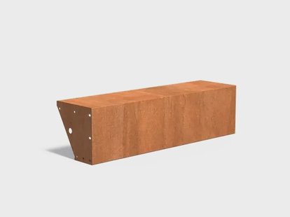 Keerwand cortenstaal recht 150x40x40cm. brede bovenrand