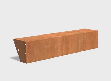 Keerwand cortenstaal recht 200x40x40cm. brede bovenrand