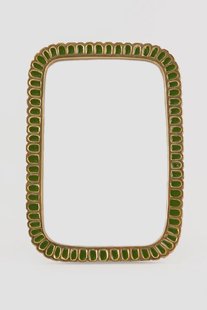 Groene scalloped enamel fotolijst