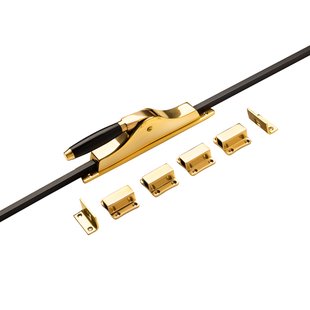 De Oude Deurklink Pomp Espagnolet Klassiek messing gelakt met stangenset 2x150cm