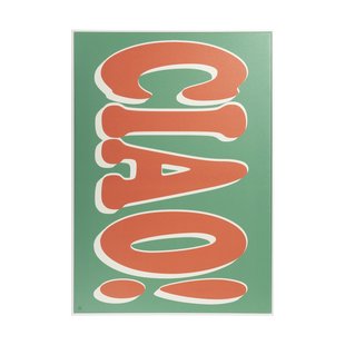 Poster ciao - groen/rood - 50x70 cm