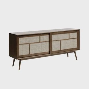 Rebellenclub Yass Dressoir - Smoked Eiken met Rattan