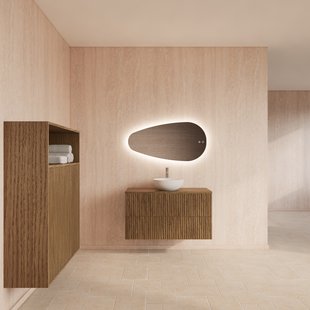 Badmeubelset Gliss Design Hybris Castle Brown 90 cm Met Waskom