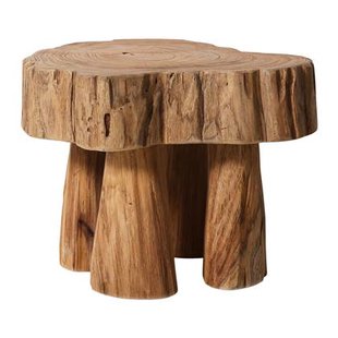 HKliving Log Wooden Kruk - Teak