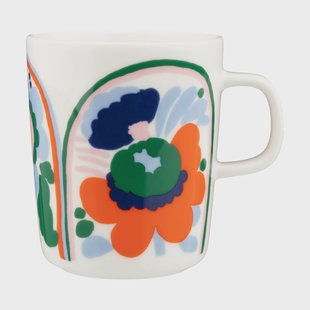 Marimekko Karuselli mok 25 cl White-light blue-orange