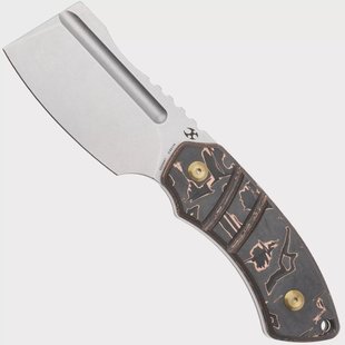 Kansept Korvid S G2030A7 Stonewashed CPM S35VN, Copper Carbon Fiber, vaststaand mes, Justin Koch design