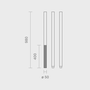 KLEWE paal voor lampen op zonne-energie, antraciet, hoogte 250 cm, aluminium