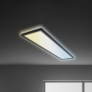 Briloner LED paneel Tava CCT, zwart, 98 x 20 cm achtergrondverlichting kunststof