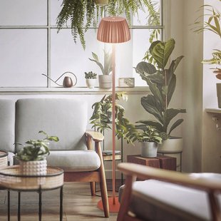 Briloner LED vloerlamp Brilo unplugged Riffle, koperkleurig