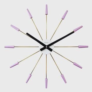 NeXtime - Grote Wandklok 58cm - Stil - Lavendel - Metaal - NeXtime