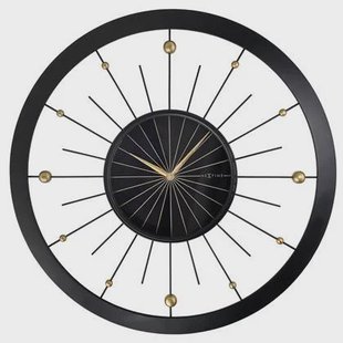 NeXtime - Wandklok 90 cm - Stille - Zwart - Metaal - NeXtime &apos;Orbit