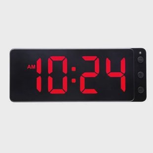 NeXtime - Tafel|Wandklok 27.2x10.8x3cm - LED - Rood - ABS - NeXtime